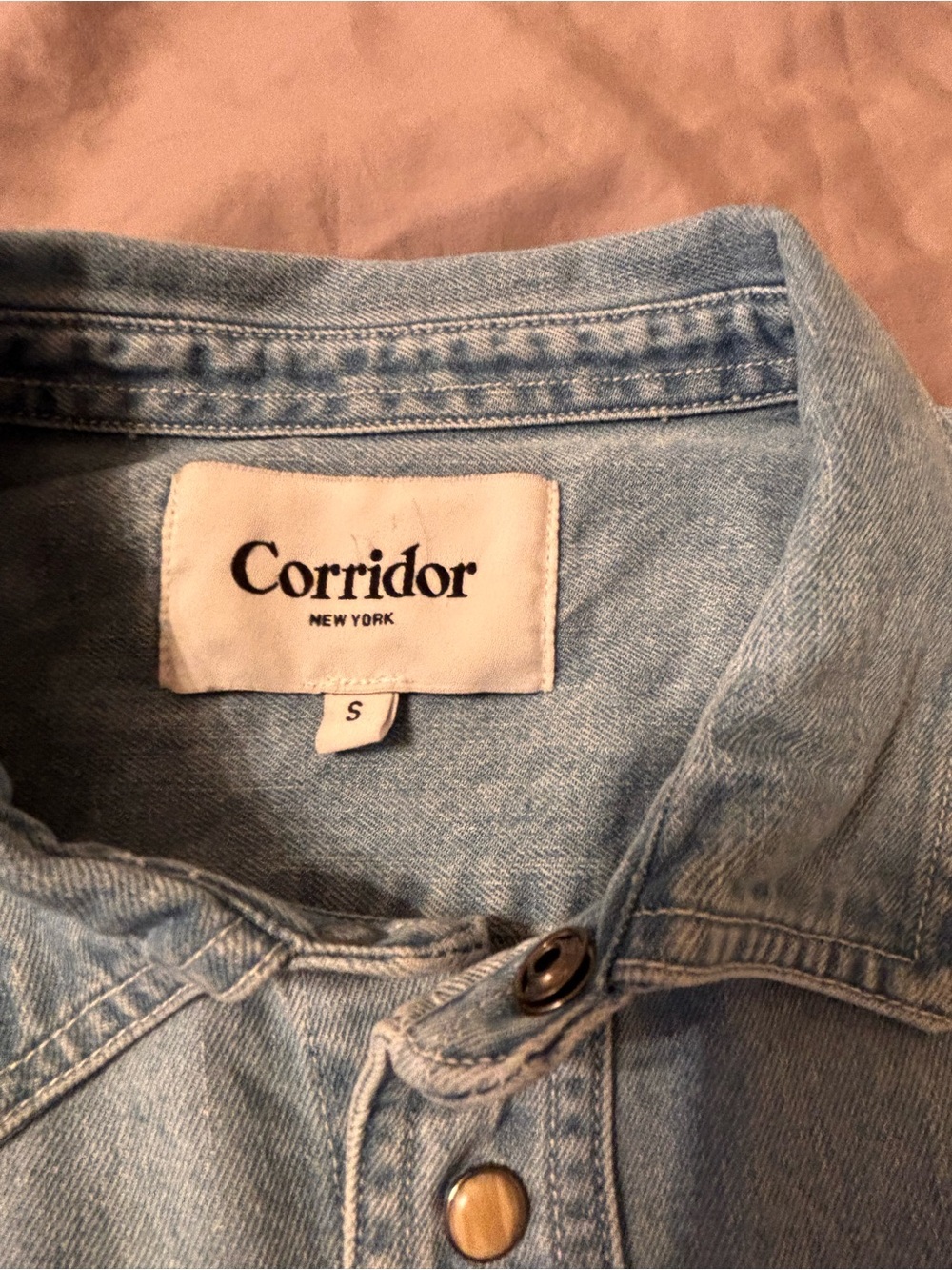 Corridor Sefirot Mountain Embroidered Denim Western Snap Shirt Men’s S - Picture 14 of 16